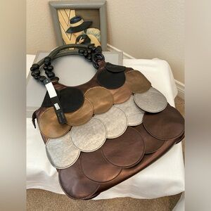 New bronze, and cream cute purse